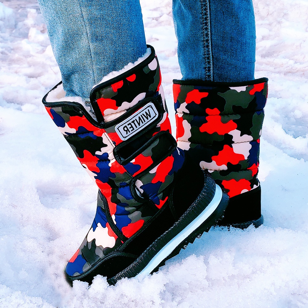 รองเท้าบูทกันฝน ผ้าฝ้าย ข้อสูงปานกลาง กันลื่น กันน้ํา ให้ความอบอุ่น เหมาะกับใส่เล่นสกี ฮอกไกโด กลางแจ้ง ไซซ์ 36-47 สําหรับผู้ชาย และผู้หญิง รองเท้าบูท กันหิมะ กันหนาว