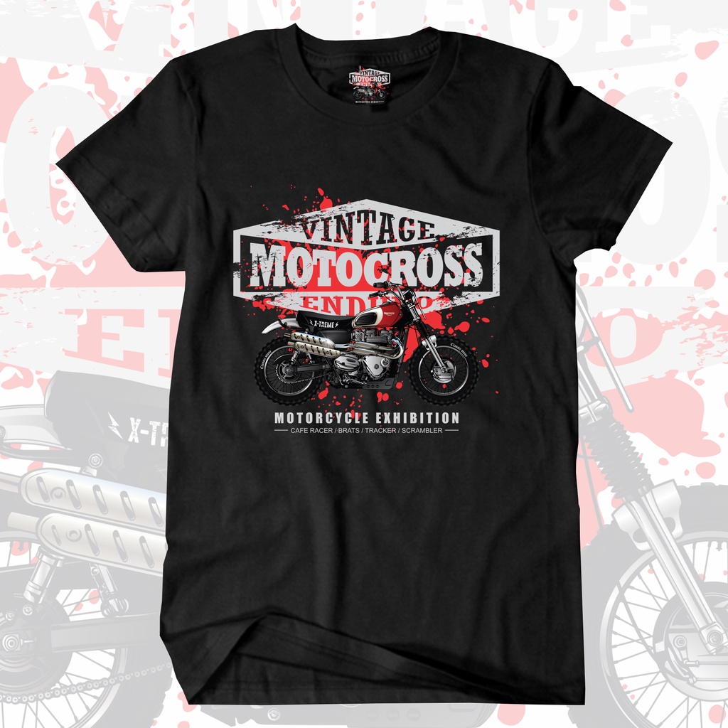 Retro Vintage V2 Rambler Motocross Motorsport Super Premium เสื้อยืดขนาดใหญ่ 4XL 5XL Hypebeast Stree