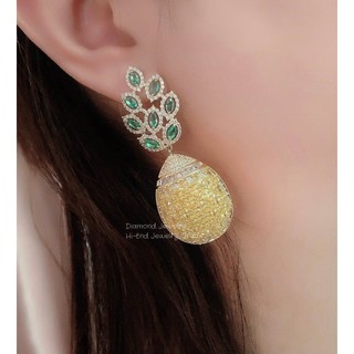 Diamond Earring ต่างหูสับปะรดน่ารักมากๆ ต่างหูออกงาน  ตกแต่งด้วยเพชร CZ แท้ งานสวยน่ารัก ดีไซส์เก๋มากๆค่ะ เพชรวิ้งที่สุด