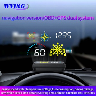 Wying Q10 เครื่องวัดอุณหภูมิน้ําอิเล็กทรอนิกส์ HUD OBD RPM สําหรับรถยนต์