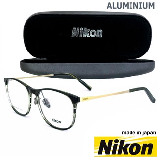 Nikon แว่นตารุ่น 6517 C-2 สีเทาขาทอง กรอบเต็ม ขาข้อต่อ พลาสติก พีซี เกรด เอ Eyeglasses