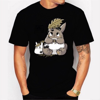 เสื้อยืดผ้าฝ้าย เสื้อยืดคอกลม แขนสั้น ผ้าฝ้ายแท้ พิมพ์ลายอนิเมะ My Neighbor TOTORO สไตล์ญี่ปุ่น สําหรับผู้ชาย