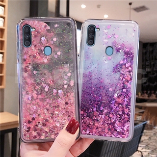 เคส Samsung Galaxy A11 M11 Bling Liquid Quicksand Glitter ฝาหลังซิลิโคนใส