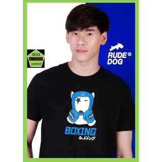 Rudedog เสื้อคอกลม ชาย หญิง รุ่น Boxing สีดำ