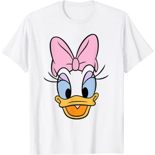 เสื้อยืดผ้าฝ้ายพรีเมี่ยม เสื้อยืด พิมพ์ลาย Disney Daisy Duck Big Face