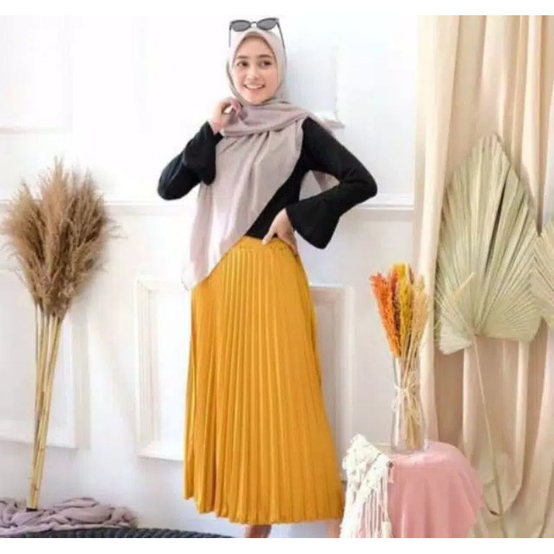 W_d 031- PREMIUM PLISKET SKIRT / MUSLIM LONG SKIRT / MAYUNG SKIRT