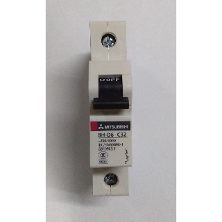 MITSUBISHI : BREAKER BH-D6 1P 16A 20A แบบยึดกับรางรีเลย์