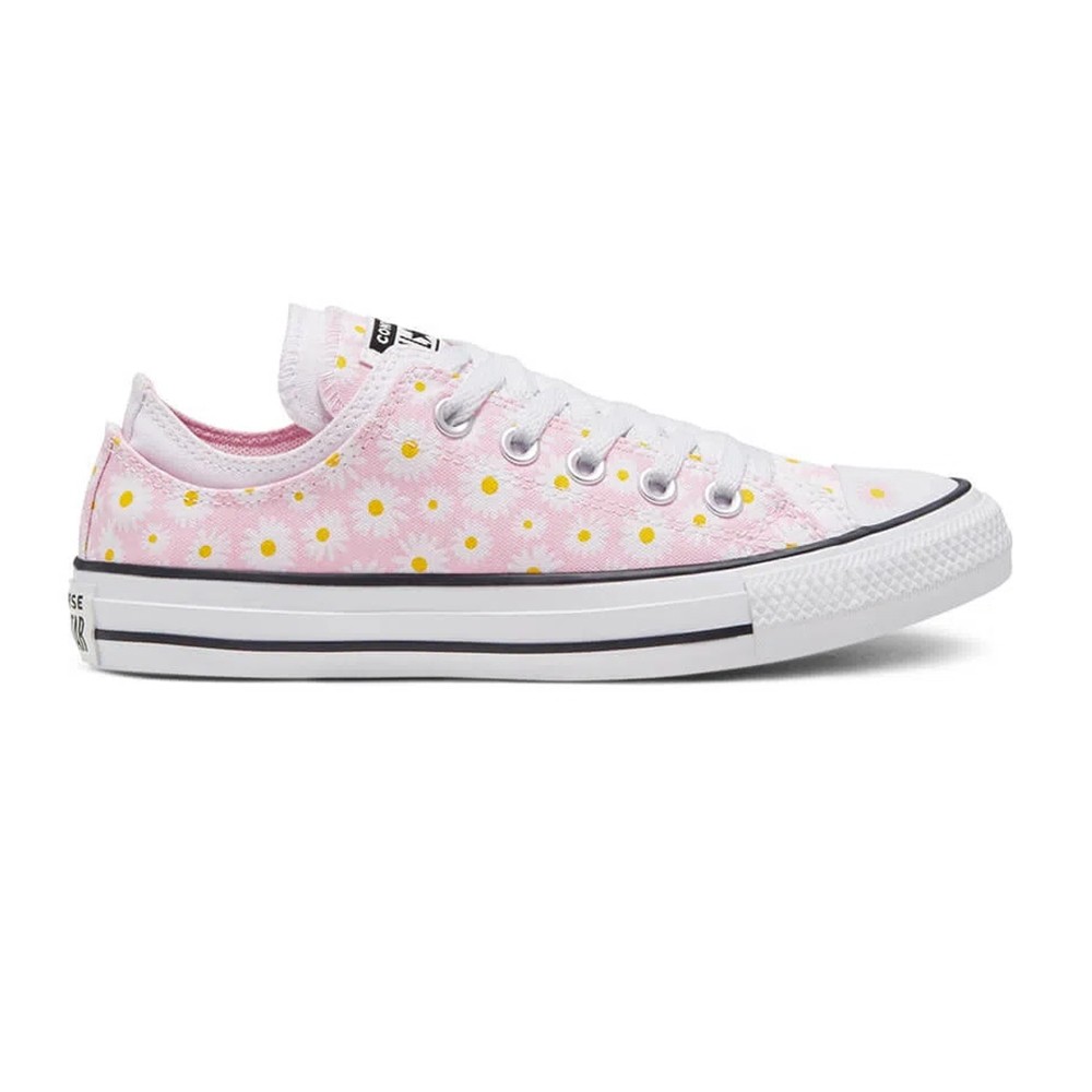 Converse รองเท้าผ้าใบผู้หญิง Chuck Taylor All Star Double Upper Floral Ox | Pink Glaze/Black/White ( 568499CF0WI )