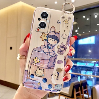 2022 เคสโทรศัพท์ OPPO Reno 8 Z 5G Reno8 Pro 5G ใหม่เคสโทรศัพท์มือถือนิ่มลายการ์ตูนเด็กผู้หญิงน่ารักประดับพลอยเทียมวิบวับพร้อมสายคล้องข้อมือสําหรับเคส Oppo Reno8Z Reno8Pro