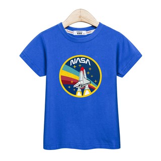 เสื้อยืด แขนสั้น พิมพ์ลาย NASA สำหรับเด็กผู้ชาย