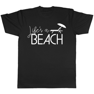 Gildan เสื้อยืดลําลอง แขนสั้น พิมพ์ลาย Life Is A Beachs ใส่สบาย สําหรับผู้ชายS-5XL