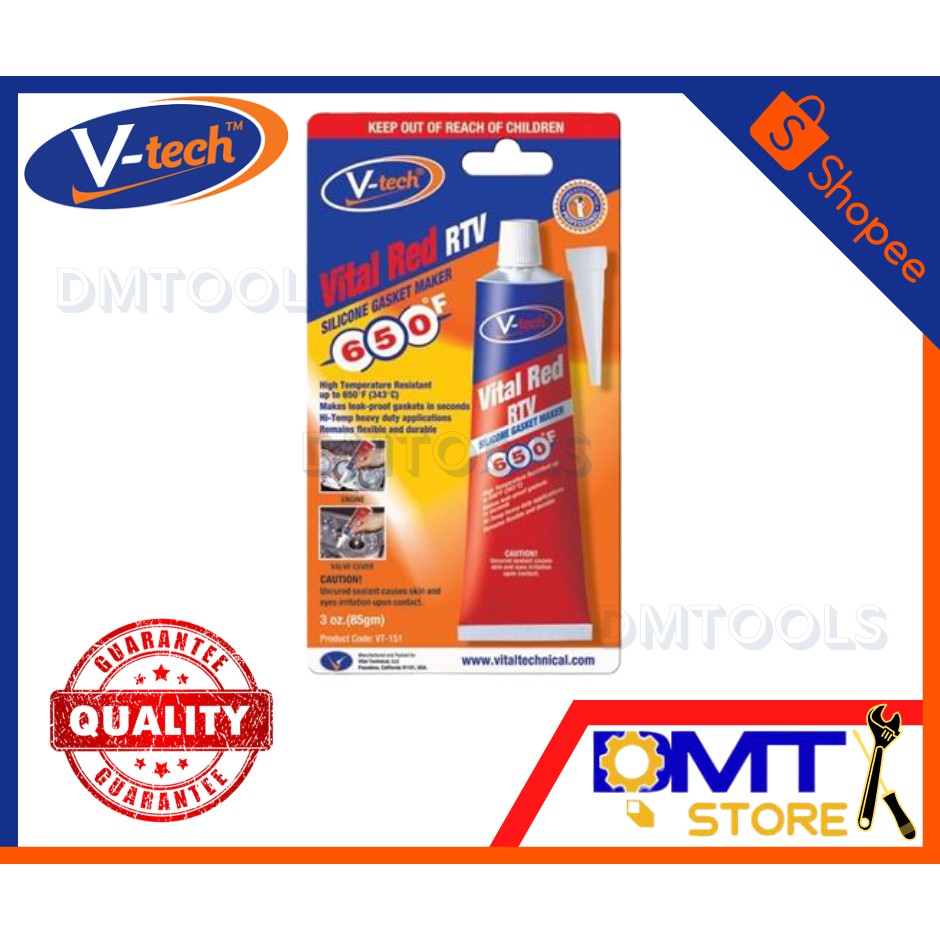 V-TECH ซิลิโคนเหลวแทนปะเก็น ชนิดทนความร้อนสูง (กาวแดง) รุ่น VT-151