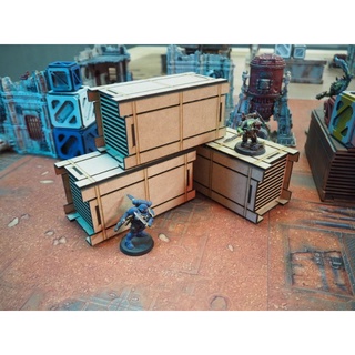 Mdf Container terrain Set x3 for Wargame (40k,killteam,infinity,etc.)