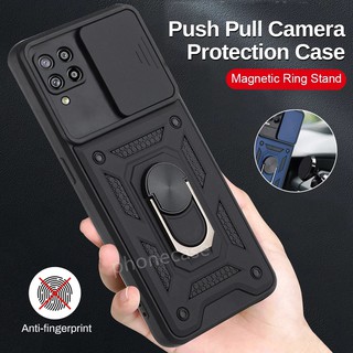 เคสโทรศัพท์กันกระแทก For Samsung Galazy A03s A22 M32 M22 4G 5G Hard Phone Case Armor Shockproof Ring Stand Casing Car Magnetic Lens Camera Protection full Cover