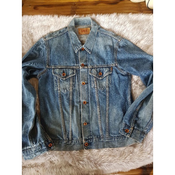 เสื้อแจ็คเก็ตยีนส์ EDWIN 5550  SIZE XL ริมแดง JAPAN