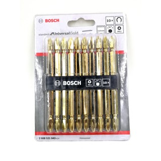 2608521043 BOSCH ดอกไขควงสีทอง 2x110mm. 10pcs./pack Made in Taiwan