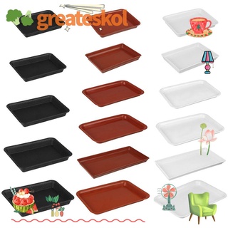 Greateskol 1Pc Fashion Plant Saucer Trays Plastic Resin DIY Rectangle Indoor Outdoor Decoration