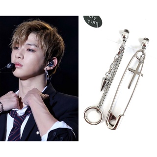 🇰🇷byyum🇰🇷Wearing K-pop star Kang Daniel [ Big Clothes Pin Cross Unbalance Earrings]