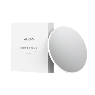 AMiro 5X magnifying mirror（White）กระจกแต่งหน้า แบบตั้งโต๊ะ สไตล์มินิมอล แบบขยาย5เท่า กระจกขยายแต่งหน้า