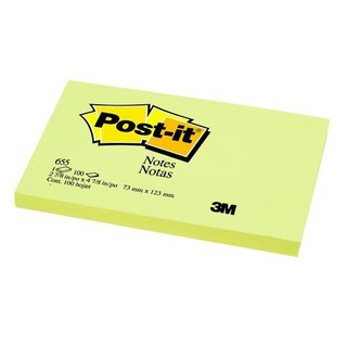 Post-it 655 สีเหลืองอ่อน 3*5" (100 แผ่น)