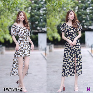 👗เดรสลายดอกเดซี่ แขนตุ๊กตา จะใส่เที่ยวใส่ทำงานจบในชุดเดียวเลย ลายผ้าอินเทรนด์สุดๆ