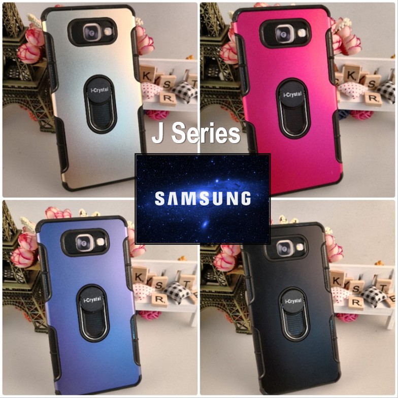 (I-Crystal) SAMSUNG J7PRO J7PRIME J6 J5 J3 J2 PRIME เคสแบบตั้งได้พร้อมที่วางแหวน