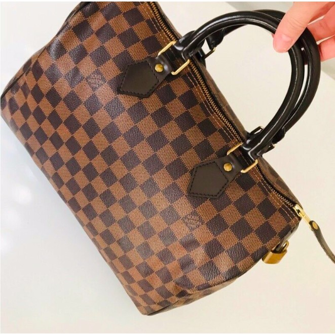 ✈️ EU_Import: Genuine แท้ 💯 กระเป๋า LV Louis Vuitton Speedy 30 สีน้ำตาลลาย Damier สภาพดีมาก