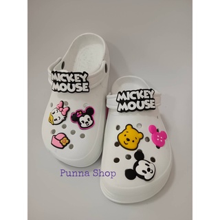 รุ่นใหม่ รองเท้าหัวโตผู้ใหญ่ คาด Mickey Mouse ทรง Crocs ลิขสิทธิืแท้ ป้ายห้อย Disney