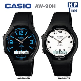 Casio  นาฬิกาข้อมือผู้ชาย/ผู้หญิง สายเรซิน รุ่น AW-90H ของแท้ประกันศูนย์ CMG