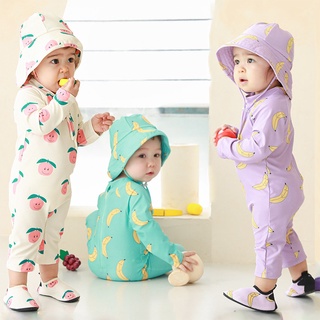 BBB Korean Style Baby Boy Baby Girl Infant Cute Floral Long Sleeve One-piece Swimwear Kids Sunscreen Quick Drying Swimsuit Beachwear