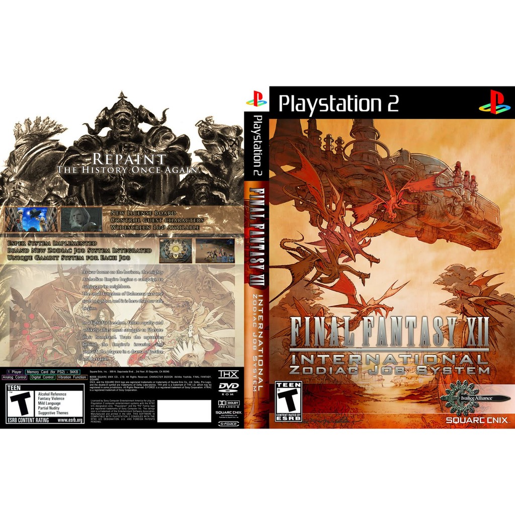 เกมส์ Final Fantasy XII International Zodiac Job System (PS2) สำหรับเครื่องที่แปลงระบบแล้วเท่านั้น