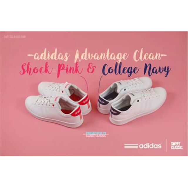 adidas neo advantage clean pink