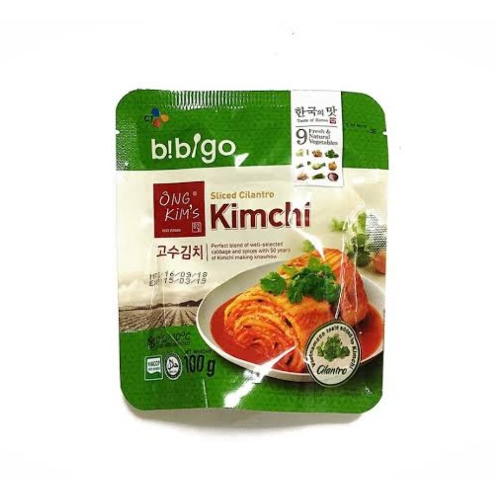 Bibigo Kimchi กิมจิผักกาดขาวหั่น ผสม ผักชี 100g.