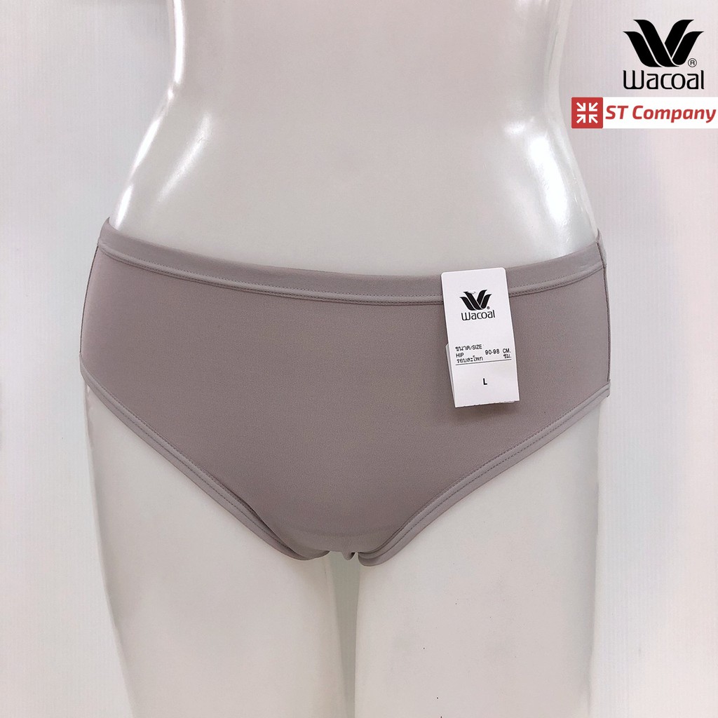 Wacoal Panty ทรง Bikini ขอบเรียบ สีเทาอ่อน Grey (3 ตัว) รุ่น WU1M01, WU1C34, WQ6M01,WU9M00B   กางเกง