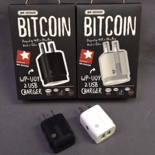 Adapterหัวชาร์จ 2 USB Bitcoin-WKรุ่นWP-U09