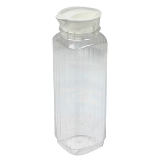 ขวดน้ำ PETทรงเหลี่ยมลายริ้ว 1.5 ลิตร สีขาว  WATER BOTTLE PET 1.5L SQUARE SHAPE WHITE