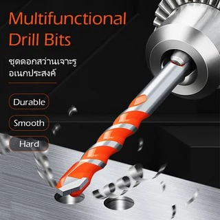 5pcs(6/6/8/10/12mm) ชุดดอกสว่านเจาะรู อเนกประสงค์ Alloy Triangle Overlord Drill Bits เจาะหินอ่อน อย่างดี เจาะอิฐ เจาะไม้
