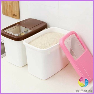 Eos Center ถังเก็บข้าวสารพร้อมถ้วยตวง กล่องเก็บข้าวสารกันแมลง กันความชื้น Rice Storage Box with Cup