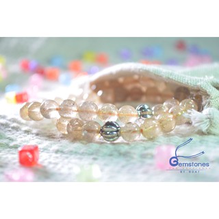 Gemstones By Boat : ไหมทอง Golden Rutile Quatrz  (ขนาด 8 มิลมิเมตร)