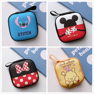 กระเป๋าใส่หูฟัง เมมโมรี่การ์ด มีซิป ขนาดเล็ก ลาย Stitch Winnie the Pooh กันน้ํา