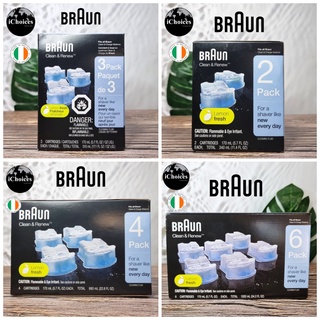 [Braun] Clean &amp; Renew Refill Cartridges Lemon fresh 2, 3, 4, 6 Count ตลับรีฟิล น้ำยาทำความสะอาด