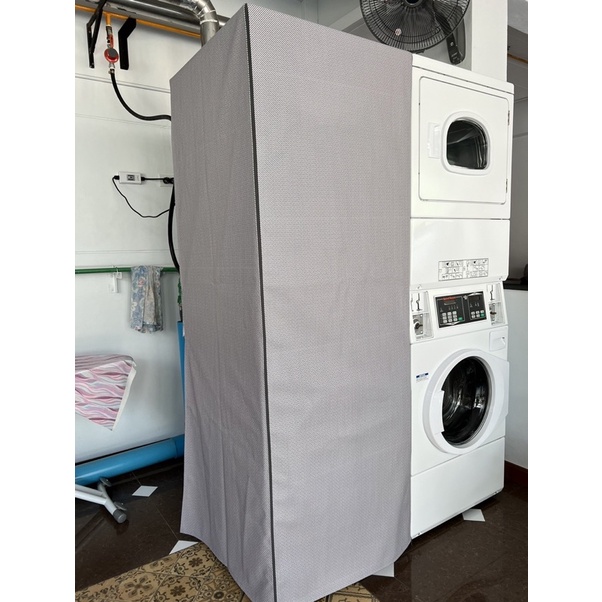 ผ้าคลุมเครื่องซักผ้าวางซ้อน ขนาด60x62x170 (หนังPVC Sponge Leather ) พร้อมส่ง