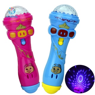 ✌Iy Mini Microphone LED Projection Colorful Flashing Toy Flash Stick Fun Kid