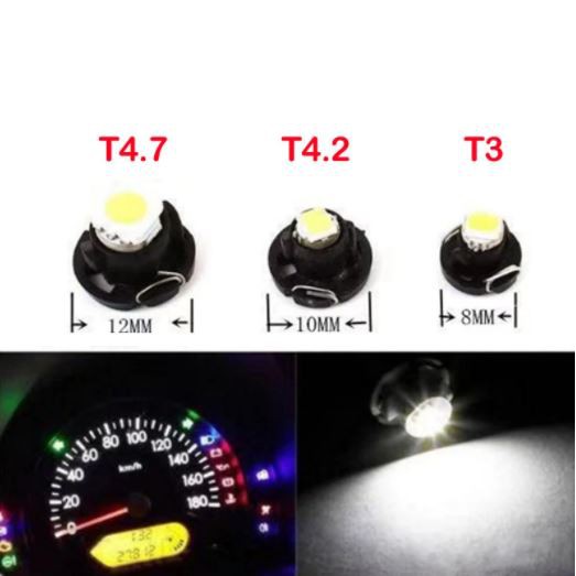 (T3; T4.2; T4.7) 1 T3, T4.2, T4.7 หลอดไฟ Led เพื่อแทนที่หลอดไฟแดชบอร์ดรถยนต์