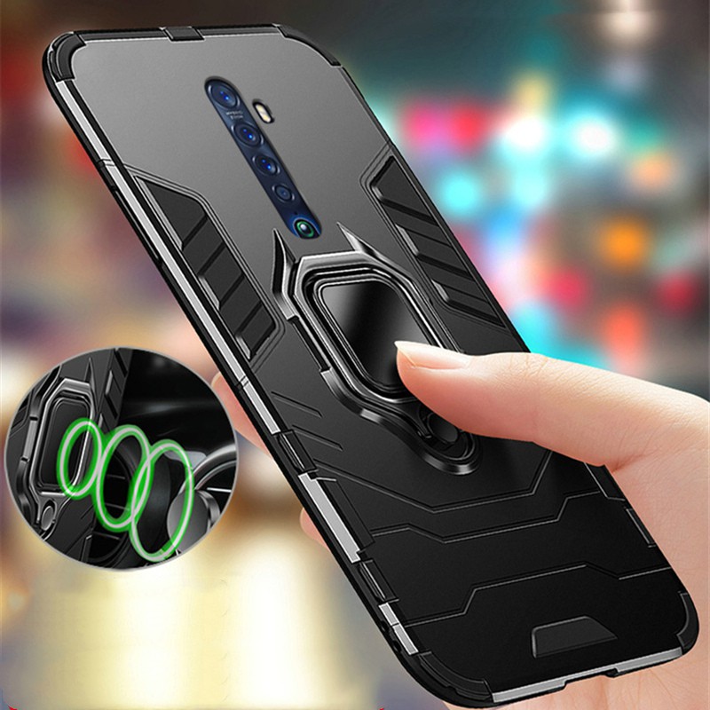 สําหรับ OPPO Reno 2 z 2F 2Z Reno Ace Reno 10x ซูม Hybrid Slim ผู้ถือแหวนกันกระแทกเกราะกรณีแม่เหล็กฝา