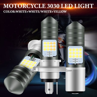 หลอดไฟหน้ารถจักรยานยนต์ สกูตเตอร์ Led H4 H6 BA20D Hi Lo beam P15D mio125 สองสี 1 ชิ้น