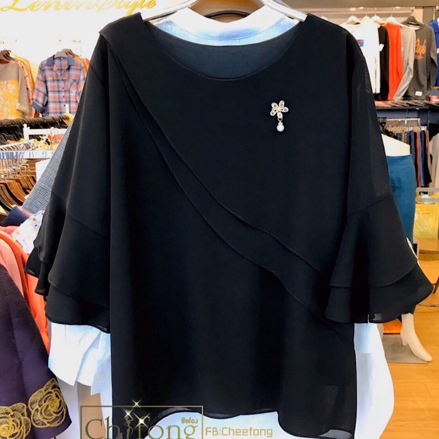 เสื้อผู้ใหญ่ ผ้าชีฟองแท้ มีซัปในตัว