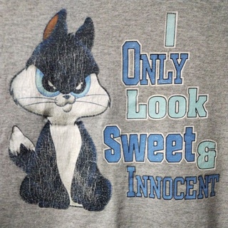 เสื้อยืดมือสอง Vintage Usa Penelope Pussycat ตัวการ์ตูนเก่าใน Looney tunes Size XL.อก23.5/29