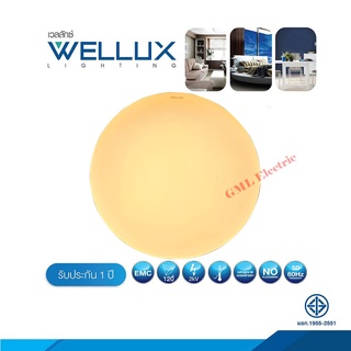 Wellux โคมไฟติดเพดาน LED 24w. แสงวอร์มไวท์ พร้อมหลอด โคมติดเพดาน โคมไฟเพดาน โคมไฟ LED โคมไฟซาลาเปา โคมไฟเพดานกลม หลอดไฟ