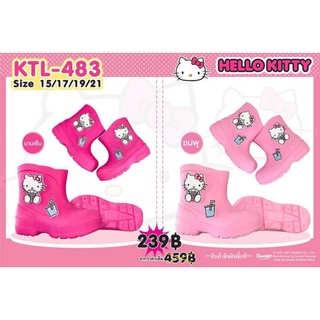 💓พร้อมส่ง 💓 รองเท้าบูทเด็ก เนื้อ PVC งานการ์ตูนนูน 3D ลาย Kitty งานน่ารักมากๆ ลิขสิทธิ์แท้100%  มี 2 สี ชมพู บานเย็น